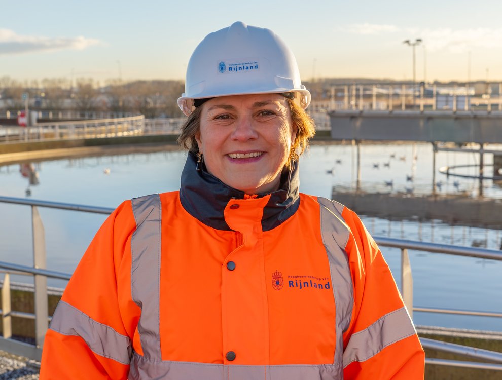 Noortje de Geus op de zuivering.