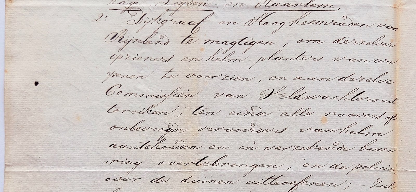 Koninklijk Besluit over het machtigen van duintoezieners om wapens te dragen