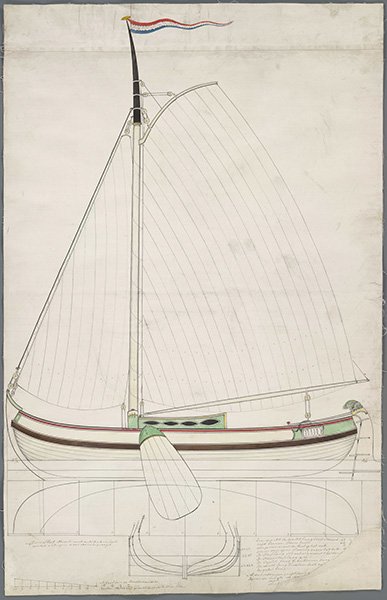 Aanzichttekening van een meerboeier. Kaart A-3319