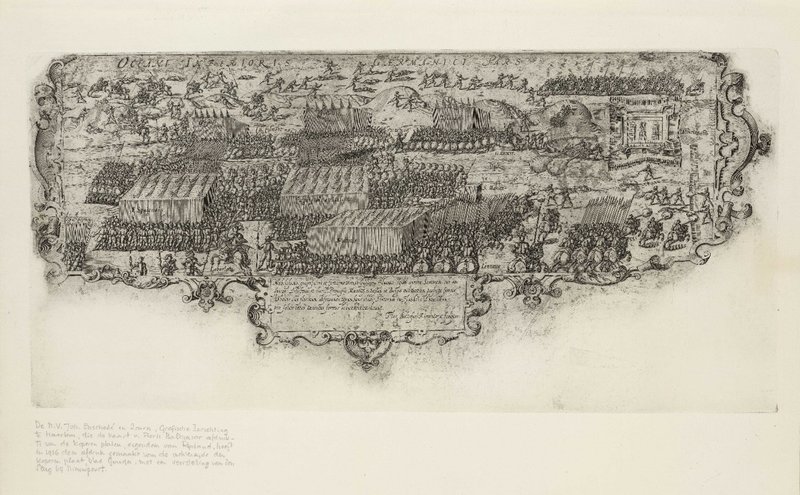 Prent van de slag bij de Leffingedijk