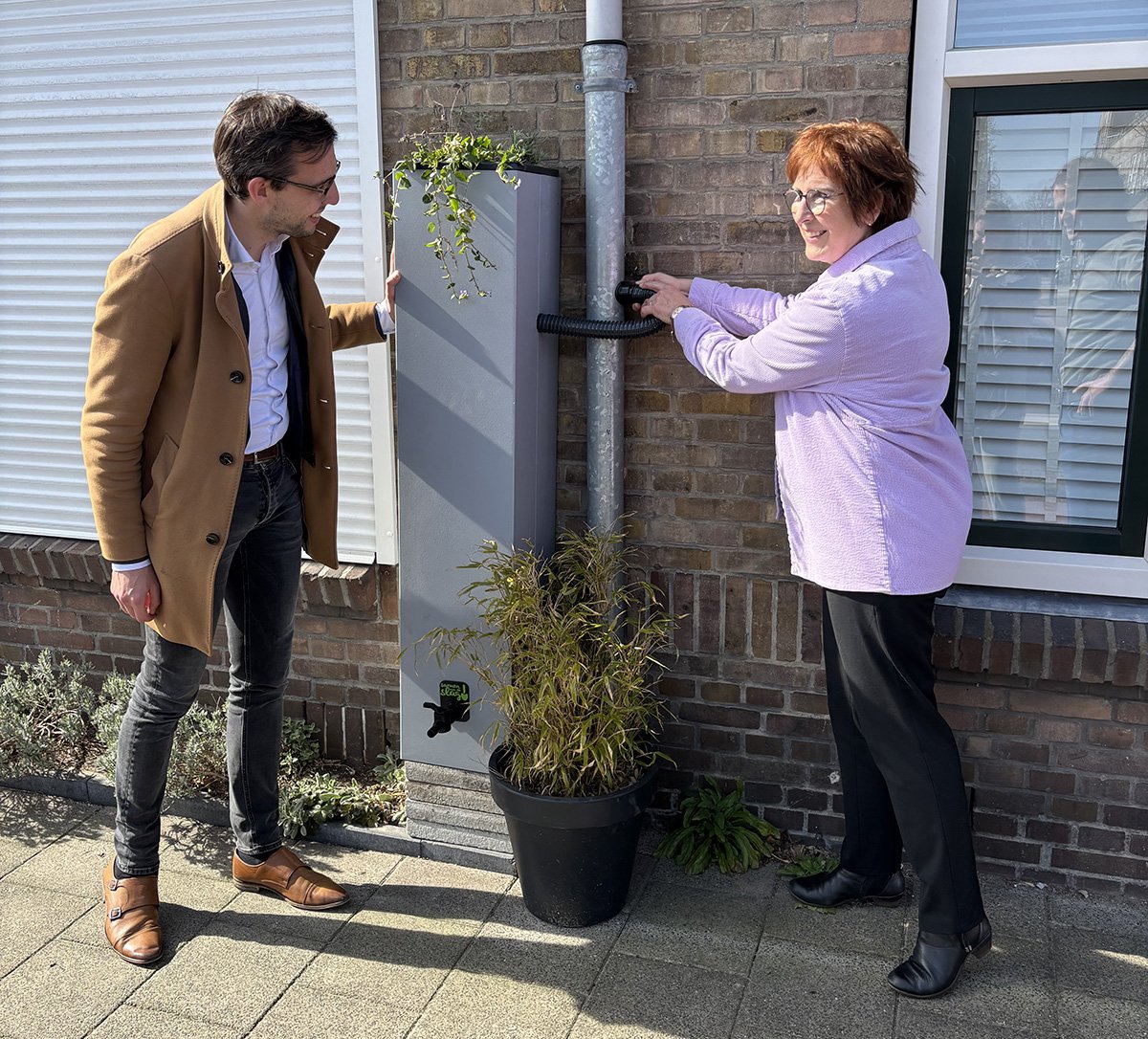 Installatie van de regenton