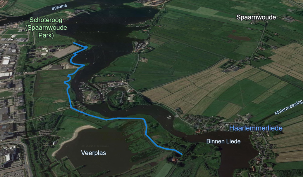 Traject dijkverbetering Waarder- en Veerpolder feb 2024
