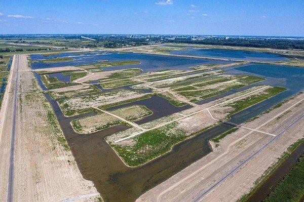 Luchtbeeld nieuwe driemanspolder